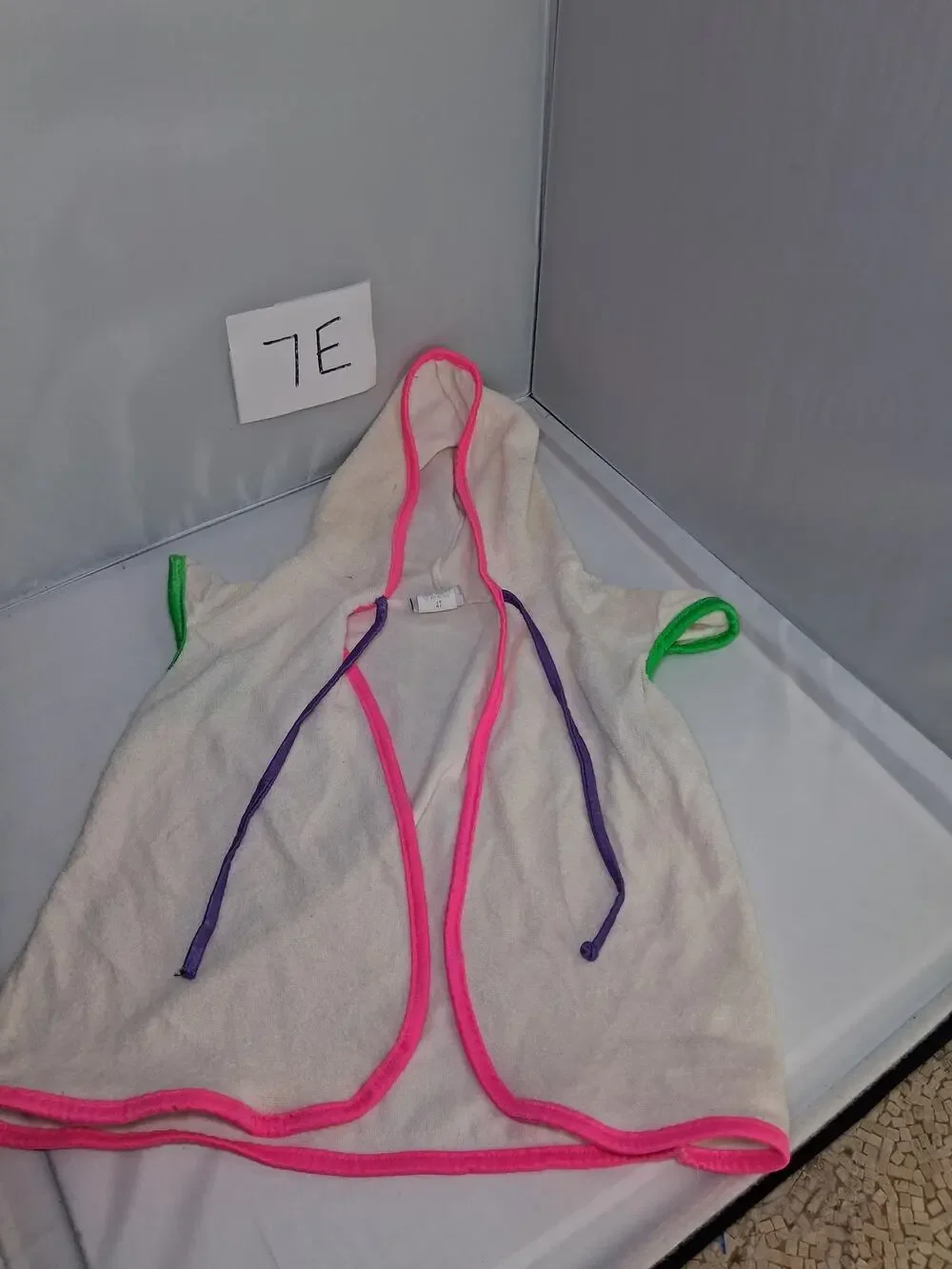 7E Vintage Okie Dokie Girls Terrycloth Bathing Suit Cover Towel 90s Neon 4T